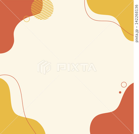 秋のかわいい背景・流体シェイプの背景イラスト素材 flat hand drawn fluid blu 秋のかわいい背景・流体シェイプの背景イラスト素材 flat hand drawn fluid blu 142268136