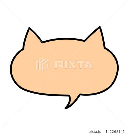 ねこの形の吹き出し(オレンジ) 142268145