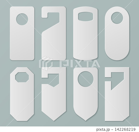 Hotel door hanger set isolated on background Hotel door hanger set isolated on background 142268219