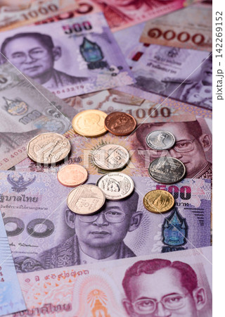 Thailand, Thai paper banknotes baht for settlements and financial transactions Thailand, Thai paper banknotes baht for settlements and financial transactions 142269152