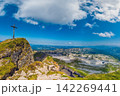 Hoher Ifen summit cross and alpine panorama in Austria 142269441