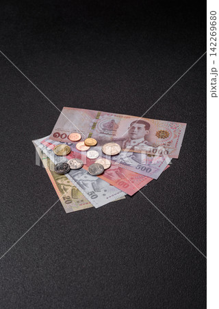 Thailand, Thai paper banknotes baht for settlements and financial transactions 142269680
