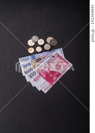 Iceland, Icelandic paper banknotes krona for settlements and financial transactions. Icelandic krona Iceland, Icelandic paper banknotes krona for settlements and financial transactions. Icelandic krona 142269845