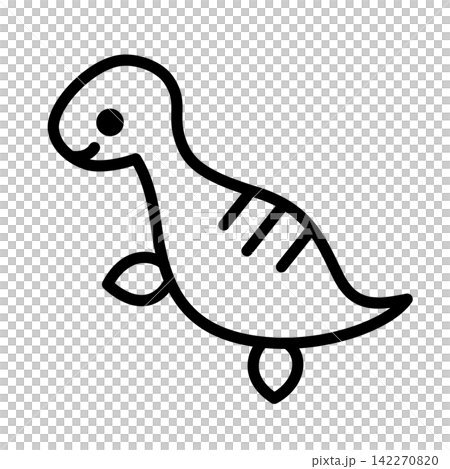 シンプルな線のプレシオサウルスのアイコンのイラスト素材 シンプルな線のプレシオサウルスのアイコンのイラスト素材 142270820