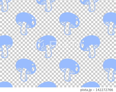 しいたけがたくさん並んだ背景イラスト 壁紙 水色 142272766