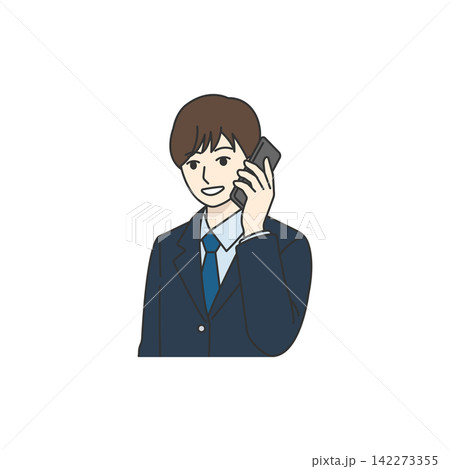 男性 ネイビースーツ 電話対応 コールセンター 男性 ネイビースーツ 電話対応 コールセンター 142273355