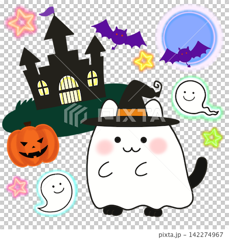 かわいいハロウィンのイラスト かわいいハロウィンのイラスト 142274967