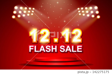 12.12 sale poster or shopping day flyer design 142275175