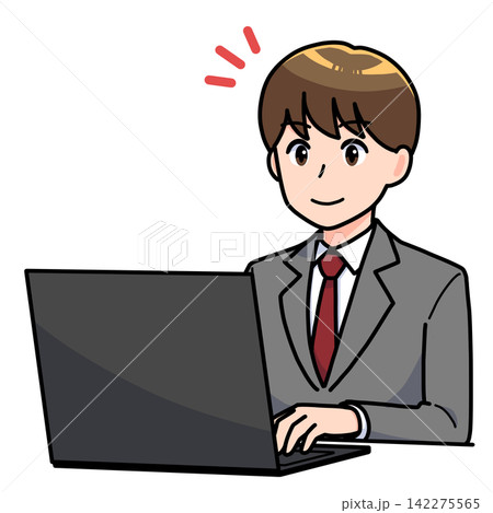 パソコン作業をする男性 パソコン作業をする男性 142275565