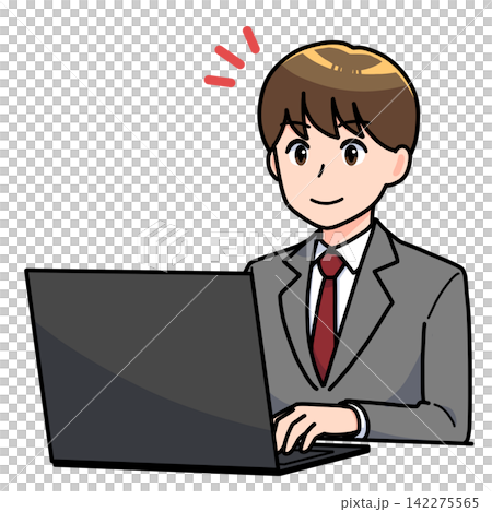パソコン作業をする男性 パソコン作業をする男性 142275565