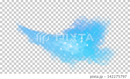閃耀的青色星塵煙霧透明背景閃光材料 閃耀的青色星塵煙霧透明背景閃光材料 142275797