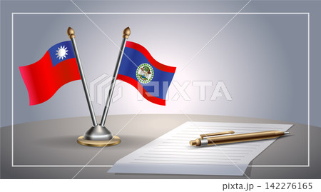 Small national flag of Taiwan and Belize flag Relation, Template Vector Illustration Small national flag of Taiwan and Belize flag Relation, Template Vector Illustration 142276165