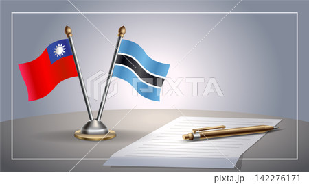 Small national flag of Taiwan and Botswana flag Relation, Template Vector Illustration Small national flag of Taiwan and Botswana flag Relation, Template Vector Illustration 142276171