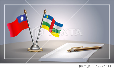 Small national flag of Taiwan and Central African Republic flag Relation, Template Vector Illustration Small national flag of Taiwan and Central African Republic flag Relation, Template Vector Illustration 142276244