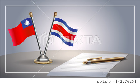 Small national flag of Taiwan and Costa Rica flag Relation, Template Vector Illustration Small national flag of Taiwan and Costa Rica flag Relation, Template Vector Illustration 142276251