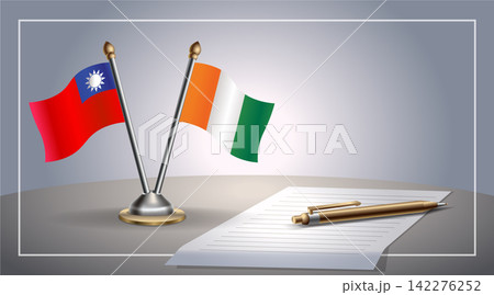 Small national flag of Taiwan and Cote D'Ivoire flag Relation, Template Vector Illustration Small national flag of Taiwan and Cote D'Ivoire flag Relation, Template Vector Illustration 142276252