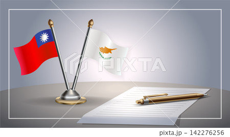 Small national flag of Taiwan and Cyprus flag Relation, Template Vector Illustration Small national flag of Taiwan and Cyprus flag Relation, Template Vector Illustration 142276256