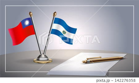 Small national flag of Taiwan and El Salvador flag Relation, Template Vector Illustration Small national flag of Taiwan and El Salvador flag Relation, Template Vector Illustration 142276358