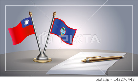 Small national flag of Taiwan and Guam flag Relation, Template Vector Illustration 142276445