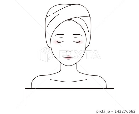 エステティックサロンで施術を受ける女性のベクターイラスト 142276662