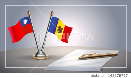 Small national flag of Taiwan and Moldova flag Relation, Template Vector Illustration Small national flag of Taiwan and Moldova flag Relation, Template Vector Illustration 142276757