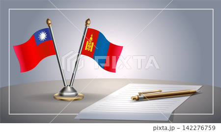 Small national flag of Taiwan and Mongolia flag Relation, Template Vector Illustration Small national flag of Taiwan and Mongolia flag Relation, Template Vector Illustration 142276759