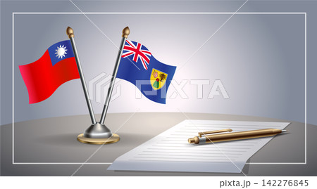 Small national flag of Taiwan and Turk and Caicos flag Relation, Template Vector Illustration 142276845