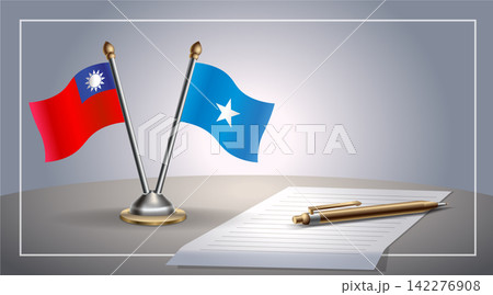 Small national flag of Taiwan and Somalia flag Relation, Template Vector Illustration Small national flag of Taiwan and Somalia flag Relation, Template Vector Illustration 142276908