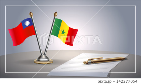Small national flag of Taiwan and Senegal flag Relation, Template Vector Illustration Small national flag of Taiwan and Senegal flag Relation, Template Vector Illustration 142277054