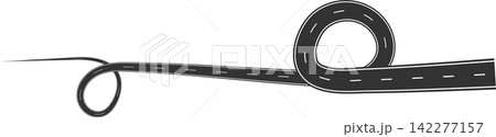 Road curves with white markings, highway, traffic, street, race 142277157