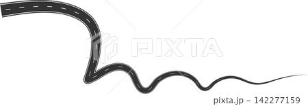 Road curves with white markings, highway, traffic, street, race 142277159