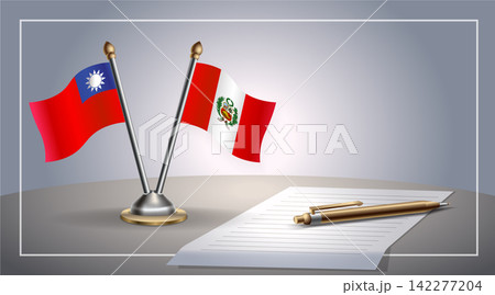 Small national flag of Taiwan and Peru flag Relation, Template Vector Illustration Small national flag of Taiwan and Peru flag Relation, Template Vector Illustration 142277204