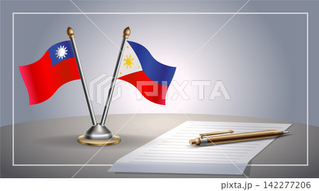 Small national flag of Taiwan and Philippines flag Relation, Template Vector Illustration Small national flag of Taiwan and Philippines flag Relation, Template Vector Illustration 142277206