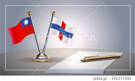 Small national flag of Taiwan and Netherlands Antilles flag Relation, Template Vector Illustration Small national flag of Taiwan and Netherlands Antilles flag Relation, Template Vector Illustration 142277282