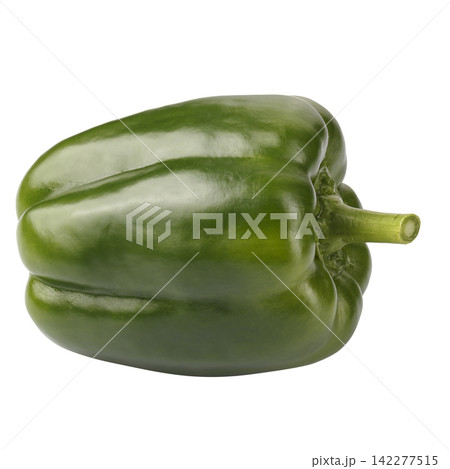 Green bell pepper isolated on a white background Green bell pepper isolated on a white background 142277515