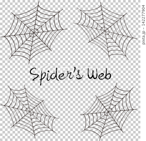 Illustration materials: Spider web variations set Illustration materials: Spider web variations set 142277904