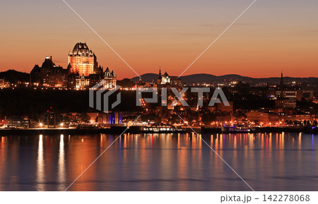 Quebec City skyline illuminated after sunset, Canada Quebec City skyline illuminated after sunset, Canada 142278068