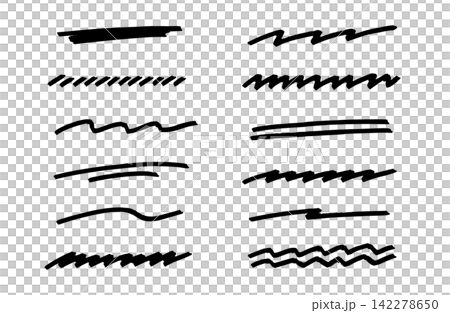 Handwritten marker-style underline design set Handwritten marker-style underline design set 142278650