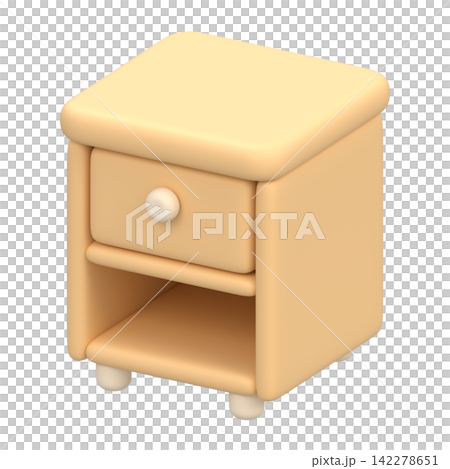 3D illustration of a stylized side table with a transparent background. 3D illustration of a stylized side table with a transparent background. 142278651