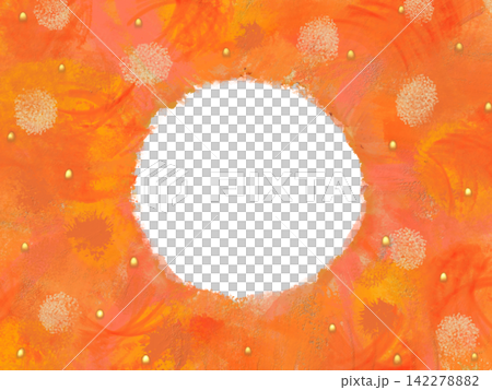 Soft, round background frame with pink-orange and gold dots (transparent PNG) Soft, round background frame with pink-orange and gold dots (transparent PNG) 142278882