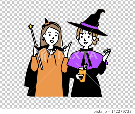 Image of a young woman in a Halloween costume Image of a young woman in a Halloween costume 142279722