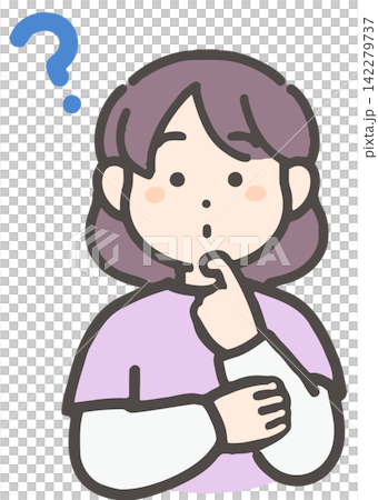 一個看起來在思考什麼的女孩。 142279737
