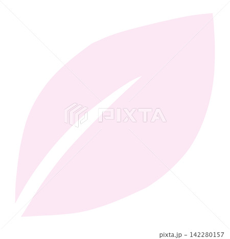 薄いピンク色のシンプルな葉っぱのイラスト 薄いピンク色のシンプルな葉っぱのイラスト 142280157