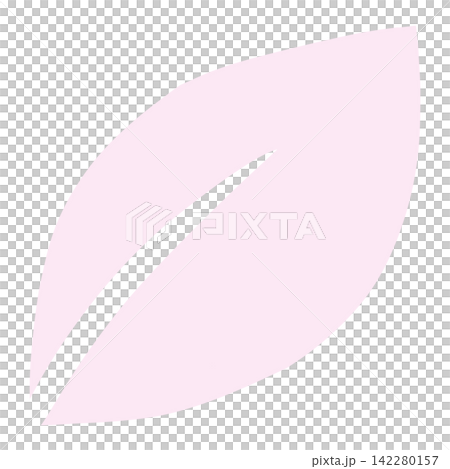 薄いピンク色のシンプルな葉っぱのイラスト 薄いピンク色のシンプルな葉っぱのイラスト 142280157