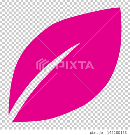 一幅色彩鮮豔的粉紅色葉子的簡單插圖。 142280158