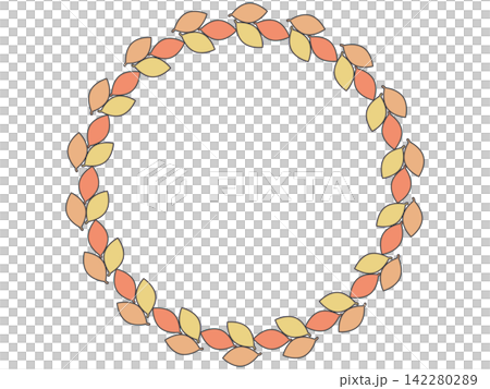 Cute circular frame illustration of autumn leaves Cute circular frame illustration of autumn leaves 142280289