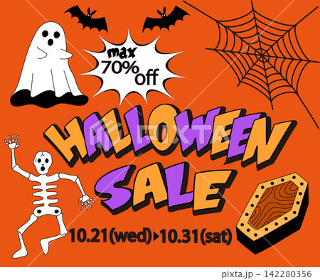ハロウィンセールバナー ハロウィンセールバナー 142280356