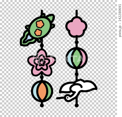 Illustration of hanging dolls Illustration of hanging dolls 142280691