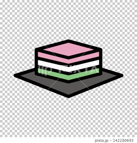 Illustration of Hishi mochi Illustration of Hishi mochi 142280693