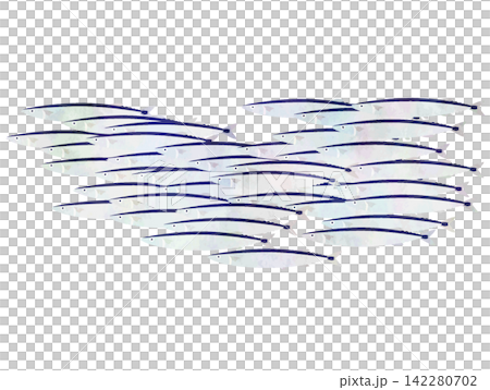 Watercolor-style vector illustration of a school of saury (color) Watercolor-style vector illustration of a school of saury (color) 142280702